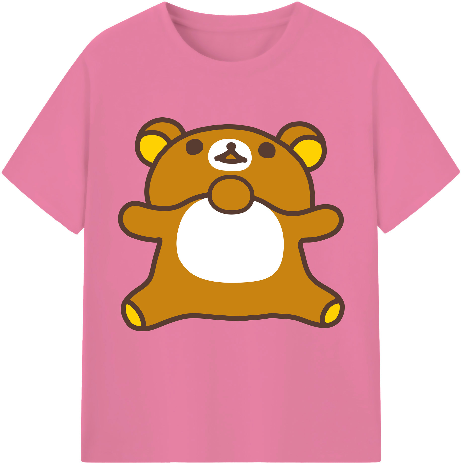 （画像用） リラックマ リラックマ キイロイトリ Rilakkuma Korilakkuma Kiiroitori 綿100％半袖Tシャツ（フロントプリント）